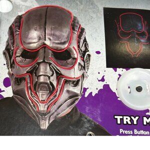 Halloween Mask Alien Light Up with 3 Light Modes Adult Teen Plastic Face